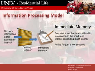 - Residential LifeLearning TheoryLearning theory has evolved from: Elitist – (1700’s -1800’s) Only the elite were considered worthy of education, and learning consisted of logic, religion, and philosophy via rote-learning