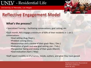 Little if any conscious awarenessSensory information either external or internalSensory RegisterResidential Education ReconsideredACPA 2011 ConferenceMarch 30, 2011