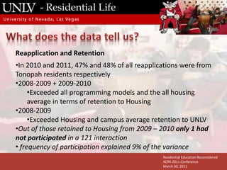 - Residential LifeWhat might this mean?Expertise in student development does not equate to expertise in learning