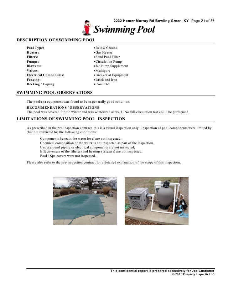 residential home inspection sample report swimming pool inspection form