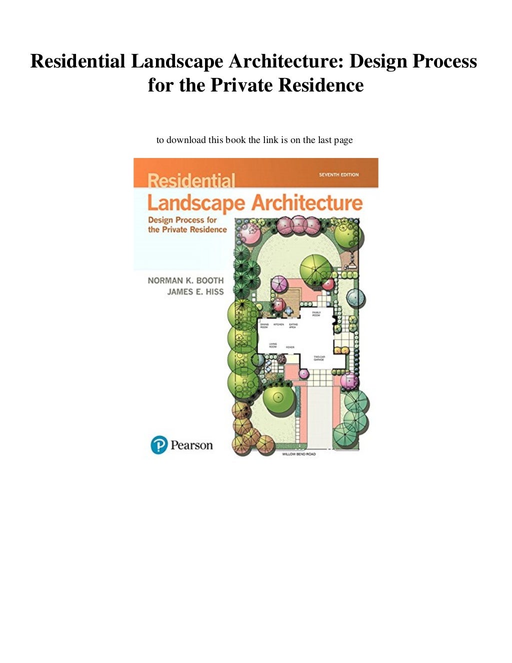 Residential Landscape Architecture Design Process For The Private Residence DOWNLOAD Residential Landscape Architecture: Design Process for the P…