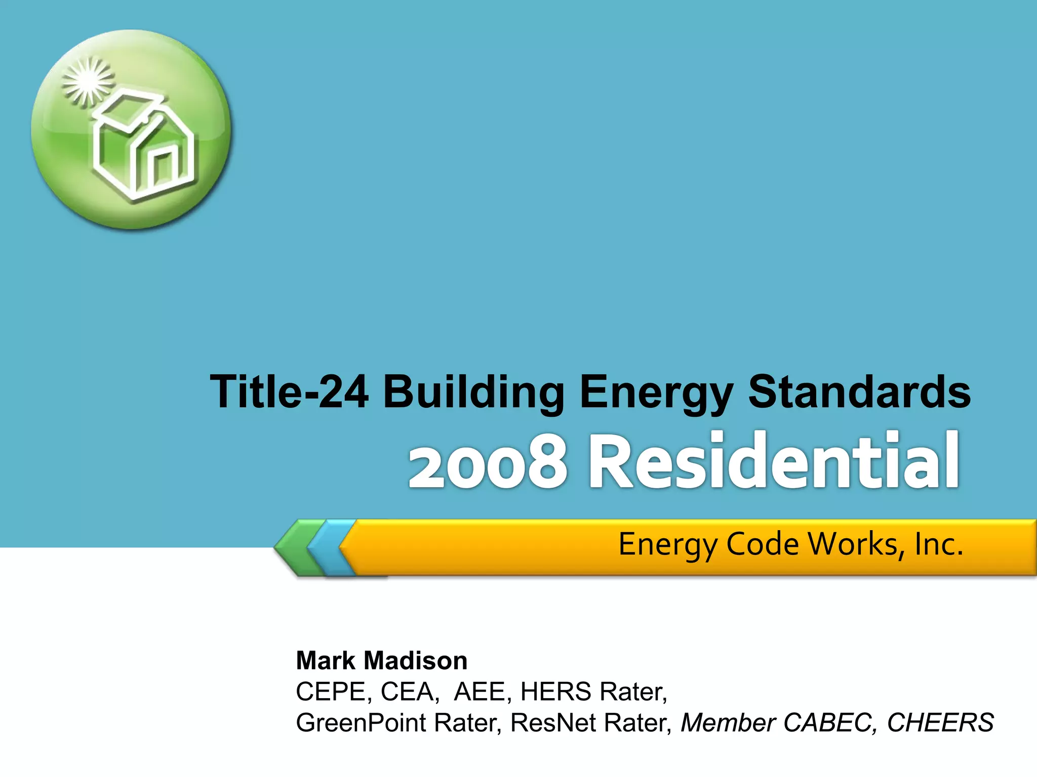 Residential Title-24 Lighting & ASHRAE 62.2 Ventilation Codes. | PDF