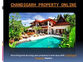 CHANDIGARH PROPERTY ONLINE
Searching and securing your property is now easy with Chandigarh
Property Dealers
 