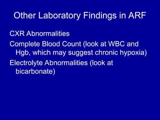 Arf Lab Resp Failure Lecture.ppt...for student's sake | PPT