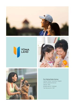 Pun Hlaing Estate Avenue
Hlaing Tharyar Township, Yangon.
24hrs Customer Service
Call Ext 1461
09 955 400 911 (Mobile)
Taxi Service Ext 1461
 