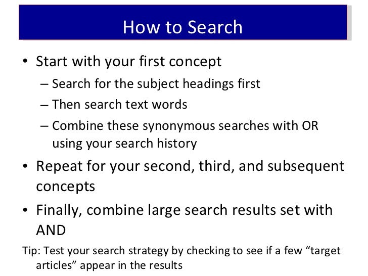 How To Conduct A Systematic Search