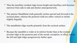 Residual ridge resorption and managemnt of resorbed ridges | PPTX