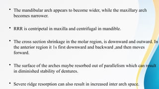 Residual ridge resorption and managemnt of resorbed ridges | PPTX