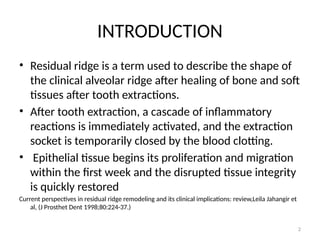 RESIDUAL RIDGE RESORPTION in complete denture patients | PPTX