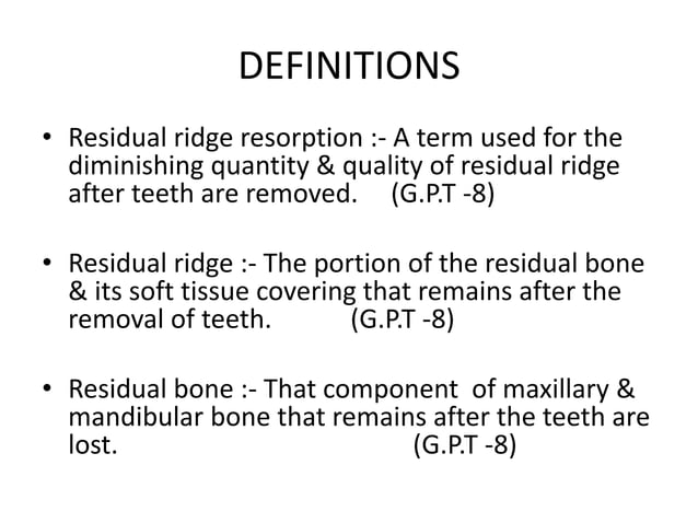 Residual ridge resorption 44 | PPT