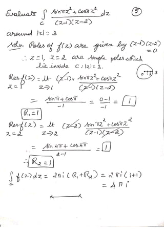 Residues and poles ,contour integration type i integrals | PDF