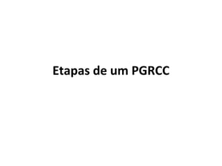 Etapas de um PGRCC

 