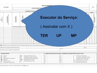 Executor do Serviço:
( Assinalar com X )
TER

UP

MP

 