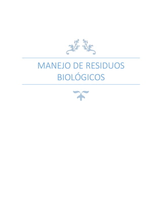 MANEJO DE RESIDUOS
BIOLÓGICOS
 