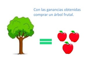 Con las ganancias obtenidas
comprar un árbol frutal.
 