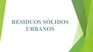 RESIDUOS SÓLIDOS
URBANOS
 