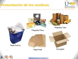 Presentación de los residuos