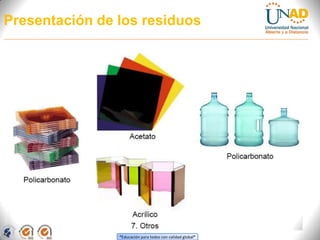 Presentación de los residuos