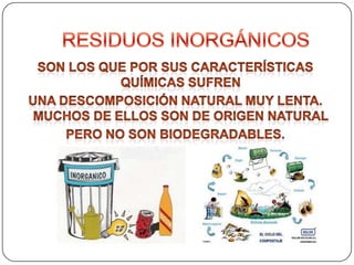 RESIDUOS PELIGROSOSSon aquellos residuos producidos con algunas de las siguientes características: infecciosas, combustibles, inflamables, explosivas, reactivas, radioactivas, volátiles, corrosivas y/o tóxicas, que pueden causar daño a la salud humana y/o al medio ambiente. 
