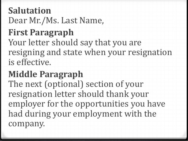 company resign letter