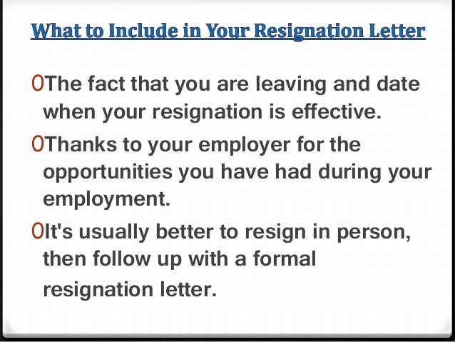 proper resignation letter