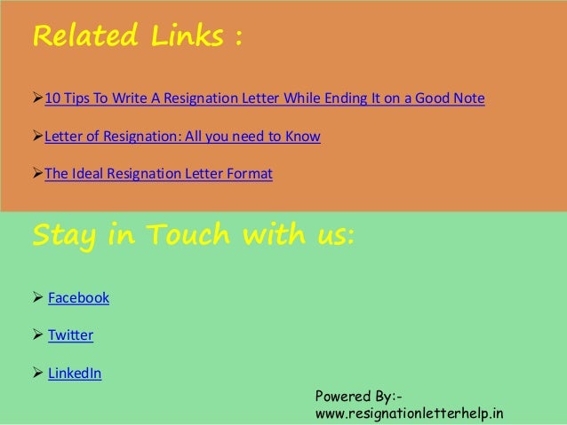 a resignation letter sample