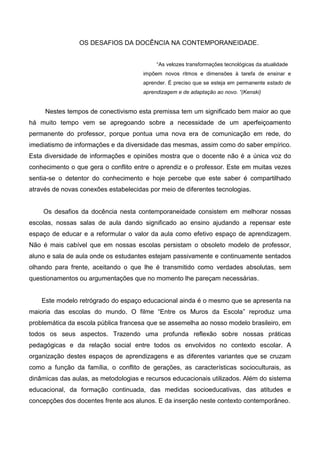 “(Re)significando o memorial   2ª escrita”.