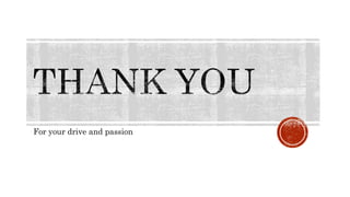 For your drive and passion
 