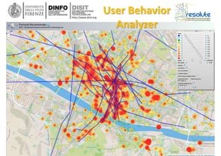 DISIT Lab, Distributed Data Intelligence and Technologies
Distributed Systems and Internet Technologies
Department of Information Engineering (DINFO)
http://www.disit.dinfo.unifi.it
http://www.disit.org
The Resilient City, Genoa Smart Week, May 2016
User Behavior
Analyzer
 