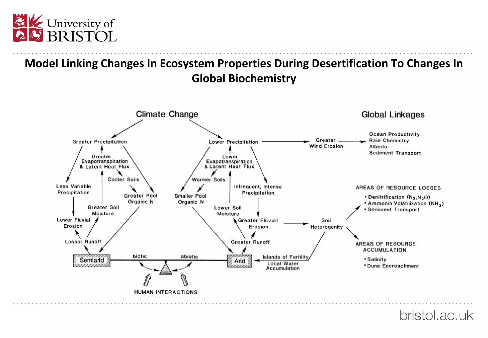 Model Linking Changes In Ecosystem Properties During Desertification To Changes In
Global Biochemistry
 