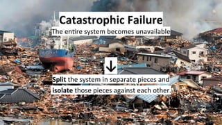 14 VictorRentea.ro
The enKre system becomes unavailable
↓
Split the system in separate pieces and
isolate those pieces against each other.
Catastrophic Failure
 