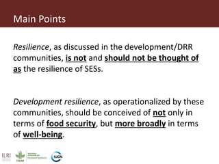 Resilience and sustainable development: Insights from the drylands of eastern Africa