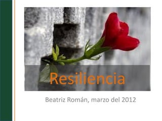 Resiliencia
Beatriz Román, marzo del 2012
 