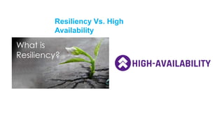 Resiliency Vs. High
Availability
 