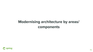 Modernising architecture by areas/
components
75
 