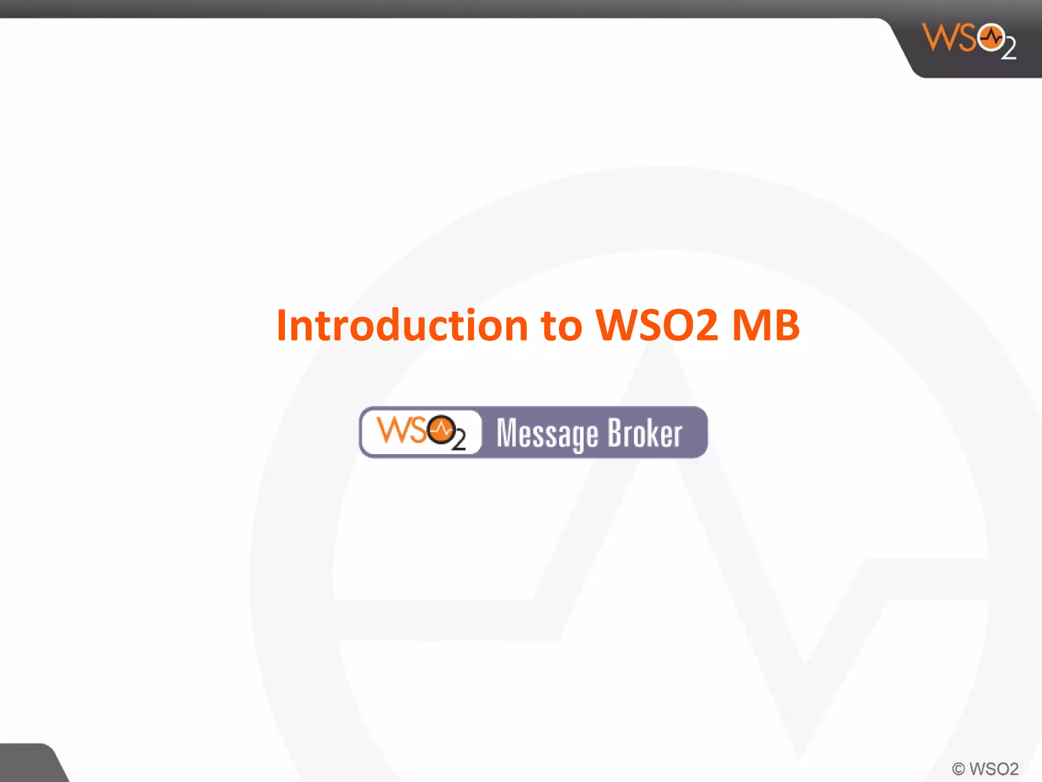 Introduction to WSO2 MB
 