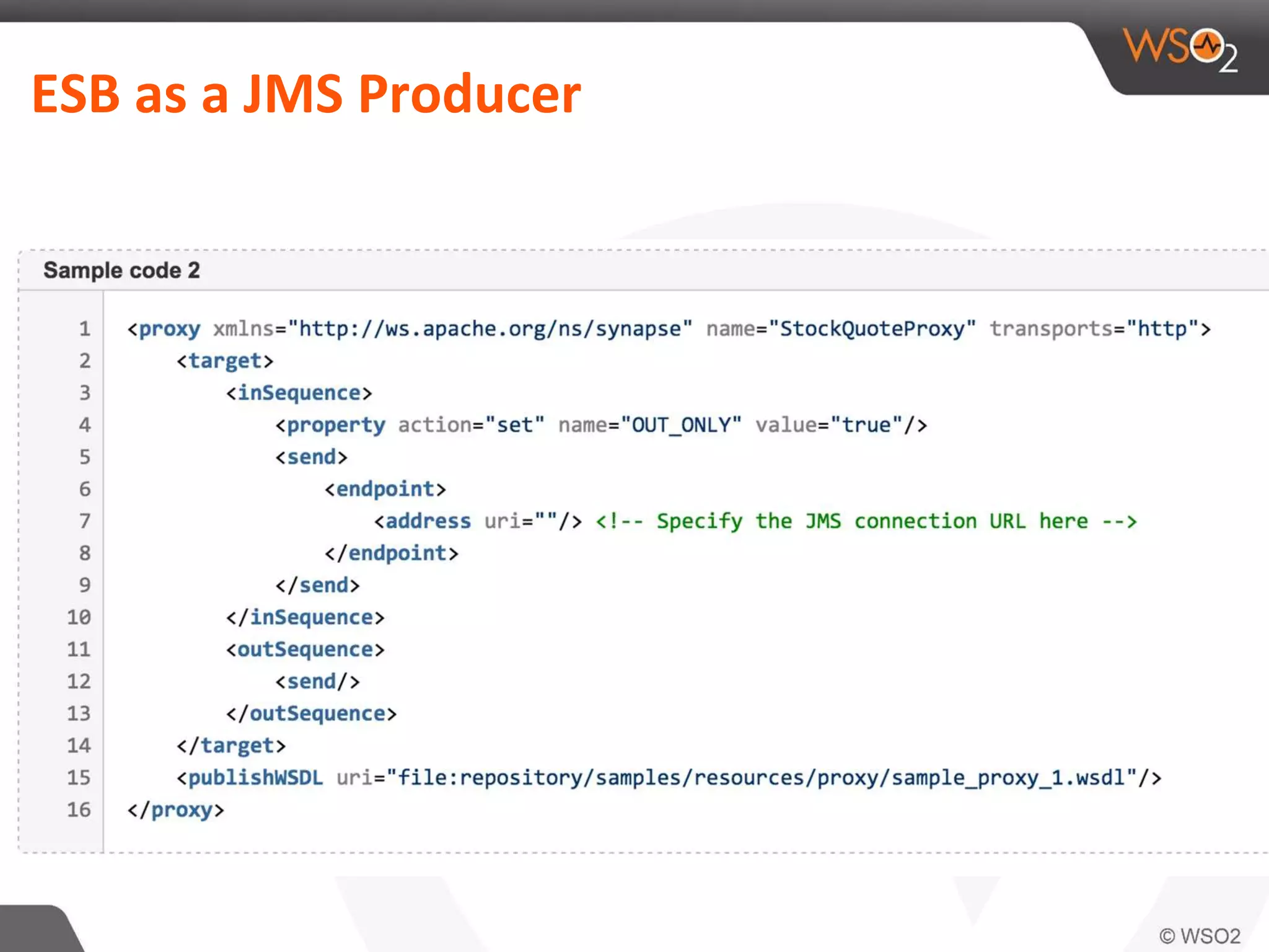 ESB as a JMS Producer
 