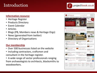 IntroductionInformation resource  Heritage Register