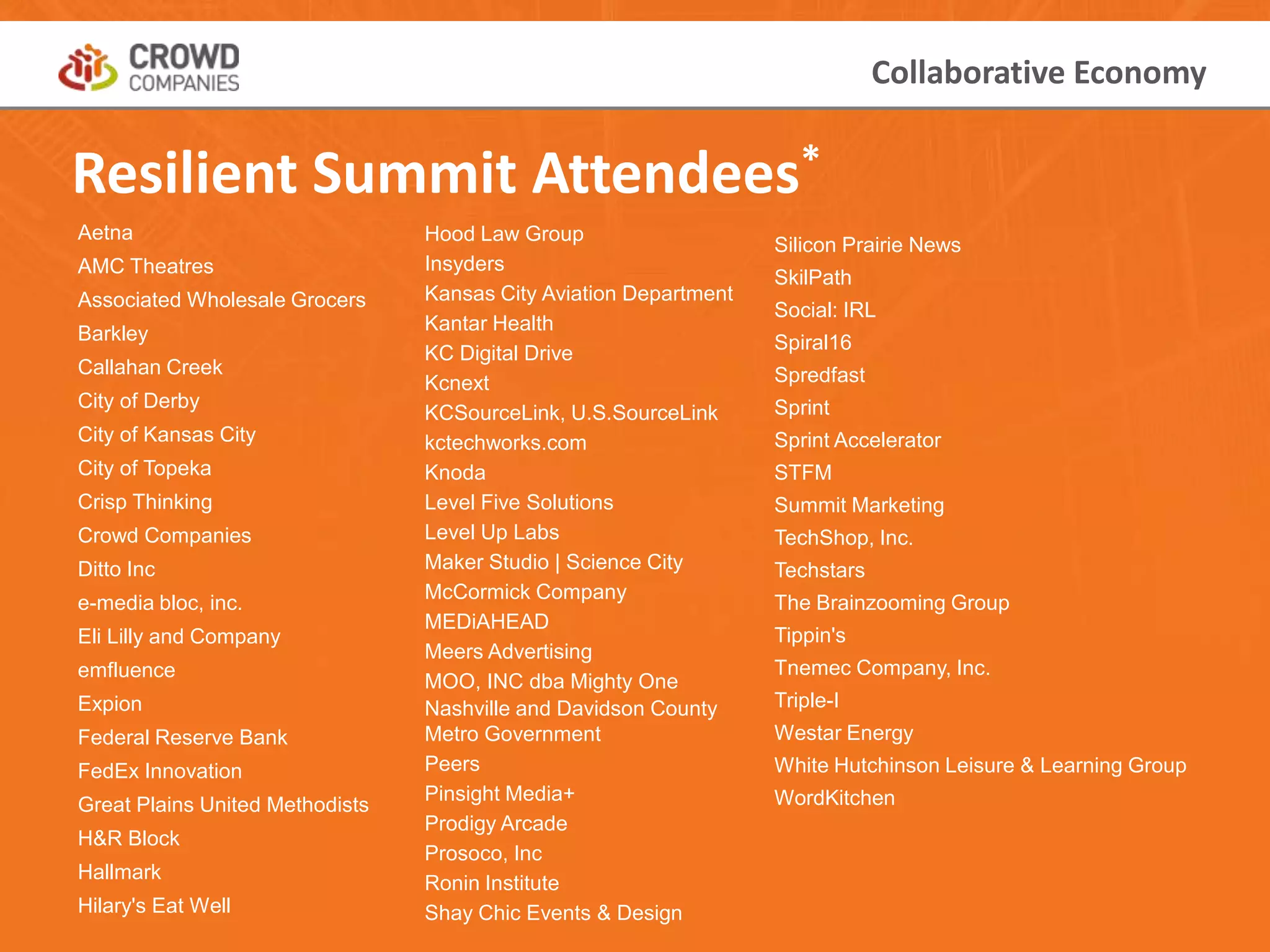 Resilient Summit Working Manifesto