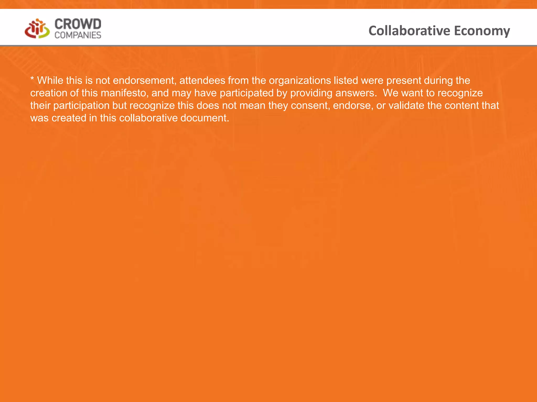 Resilient Summit Working Manifesto