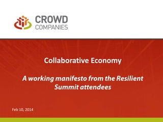 Resilient Summit Working Manifesto