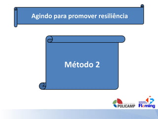 Agindo para promover resiliência
Método 2
 