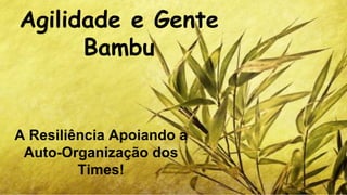 Agilidade e Gente Bambu 
A Resiliência Apoiando a Auto-Organização dos Times!  
