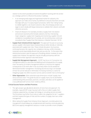 Ultimate Guide to Supply Chain Resiliency Program Success | PDF