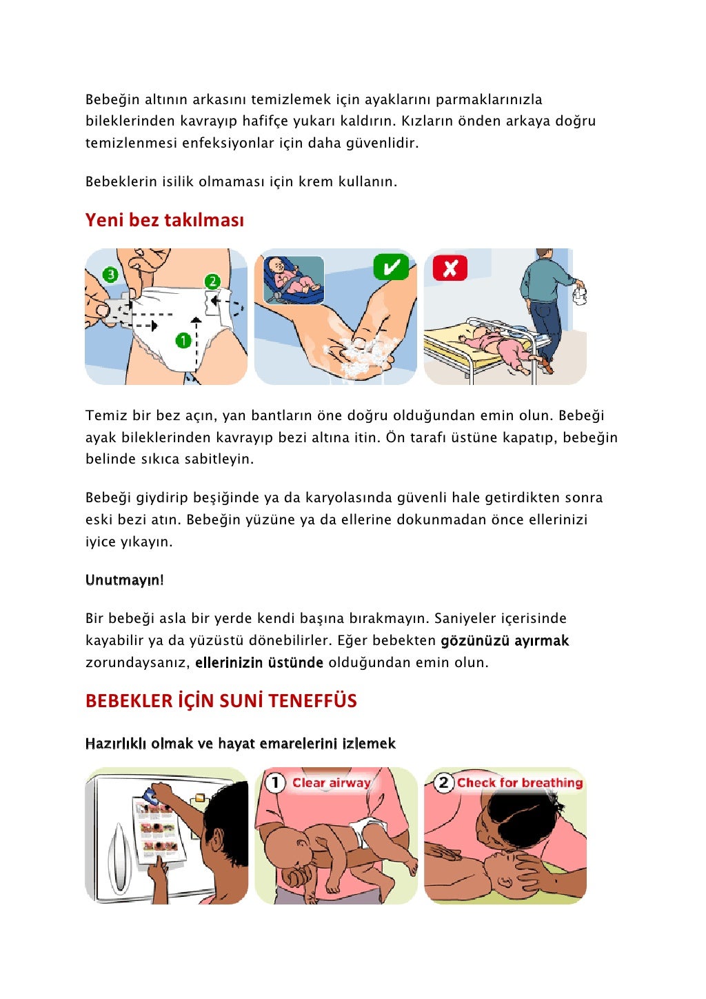 Resimlerle Bebek Bakımı