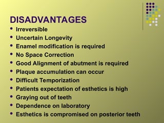 Enamel Modification Resin Bonded Bridges mary land bridge.ppt