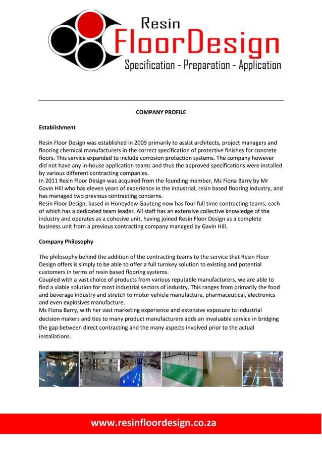 Resin Floor Design Company Profile 2012