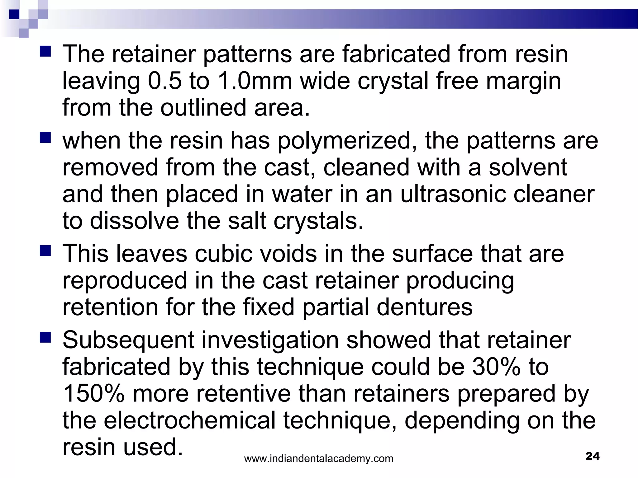 Resin retained fpd/ academy general dentistry | PPT