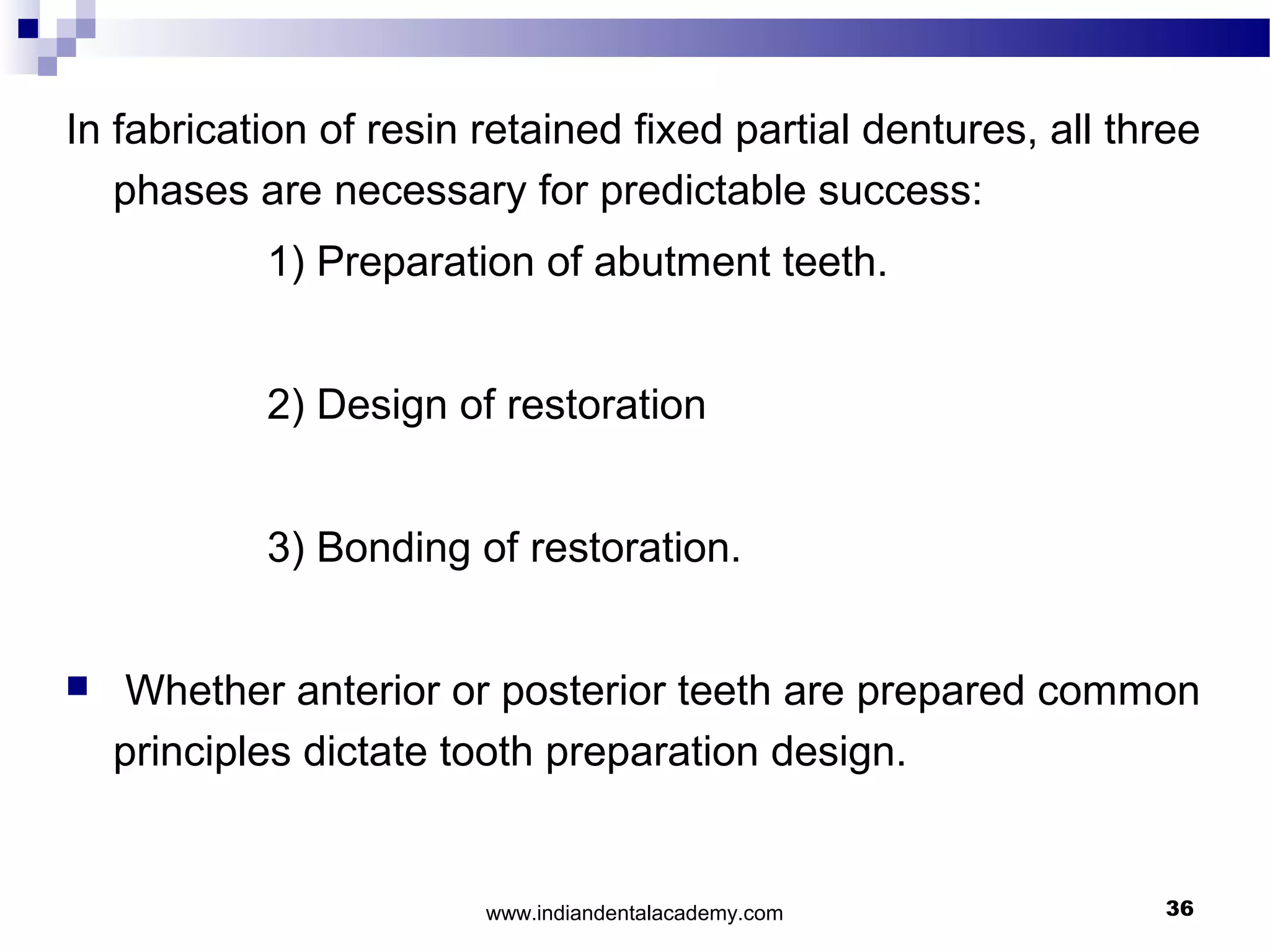 Resin retained fpd/ academy general dentistry | PPT