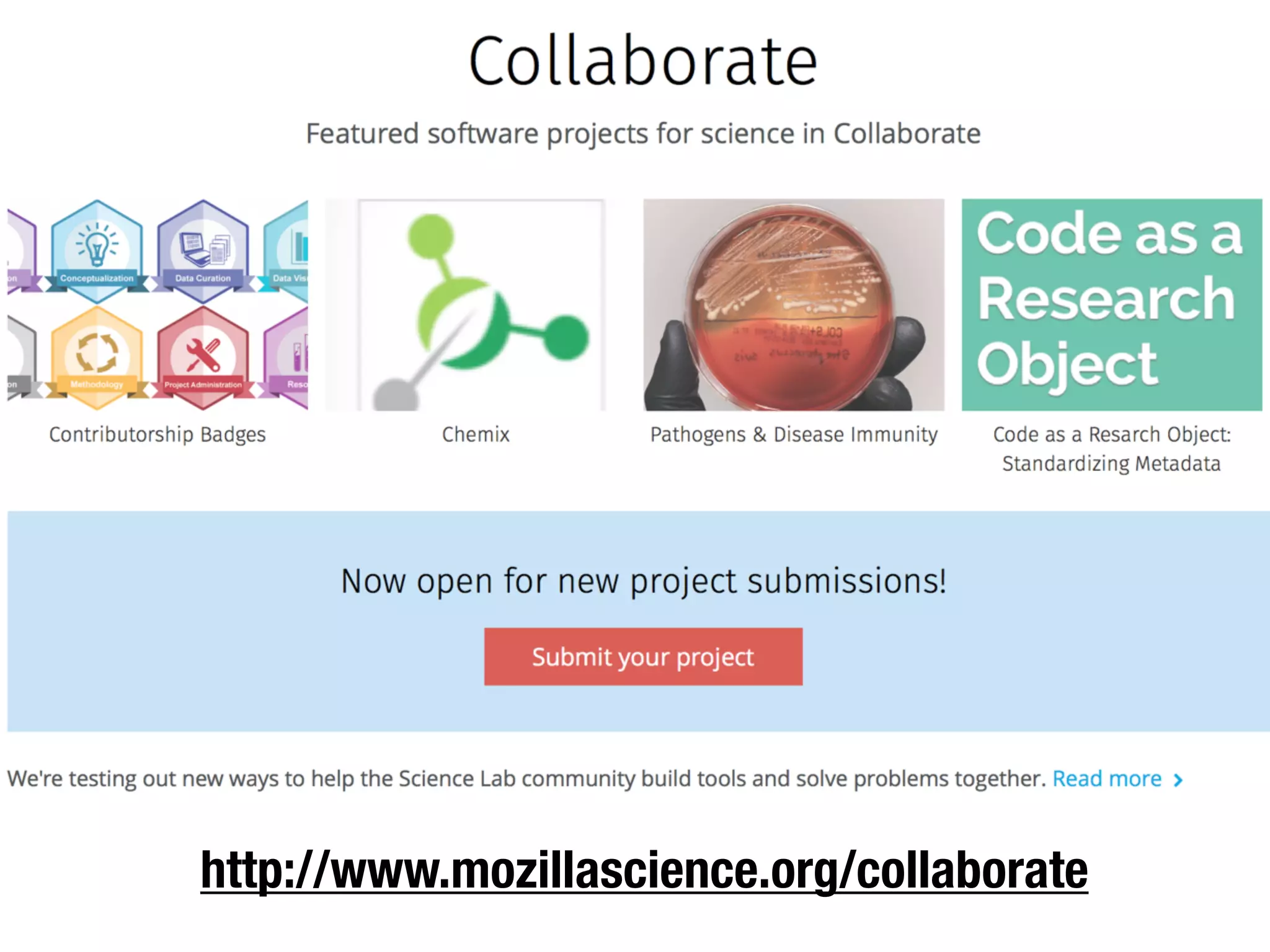http://www.mozillascience.org/collaborate
 